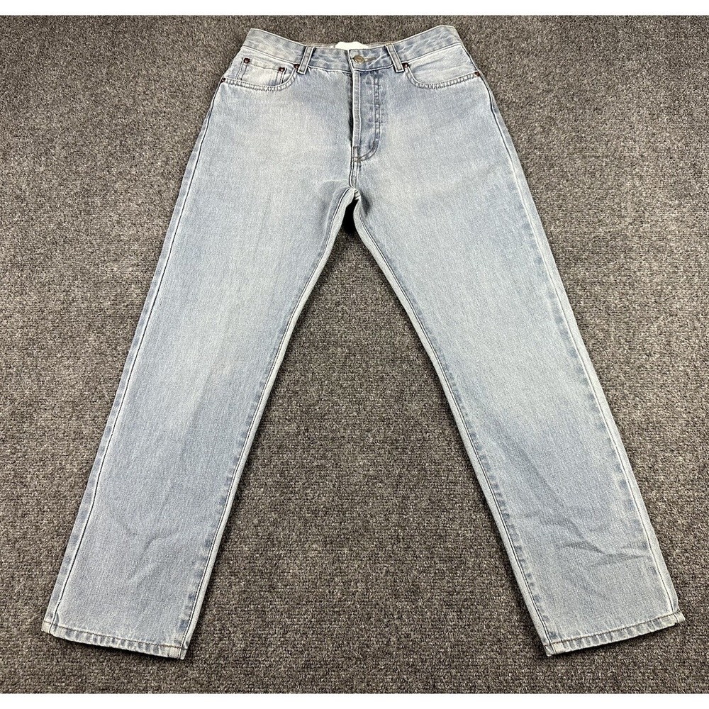 Casasola Light Wash Straight Leg Jeans Brazilian Fit High Rise Denim Blue Sz 36